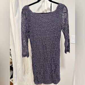 Diane von Furstenberg Gray Lace Dress